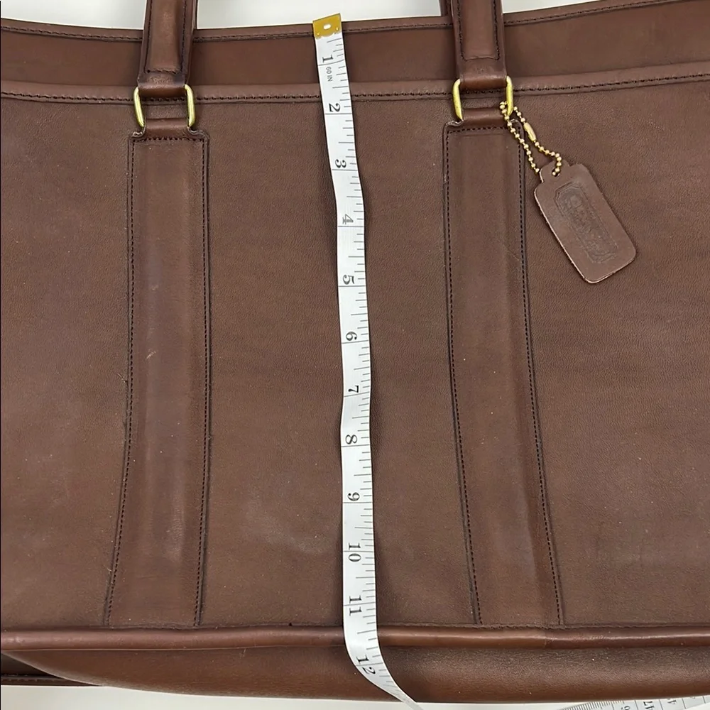 Vintage Coach USA Mahogany Leather Top Handle Office Work Briefcase Bag